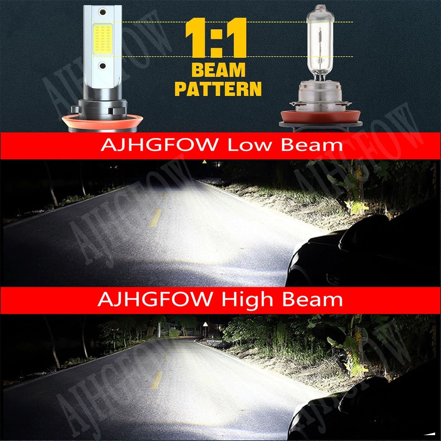 H11 LED Headlight Super Bright Bulbs Kit 10000K White 330000LM HIGH/LOW BEAM