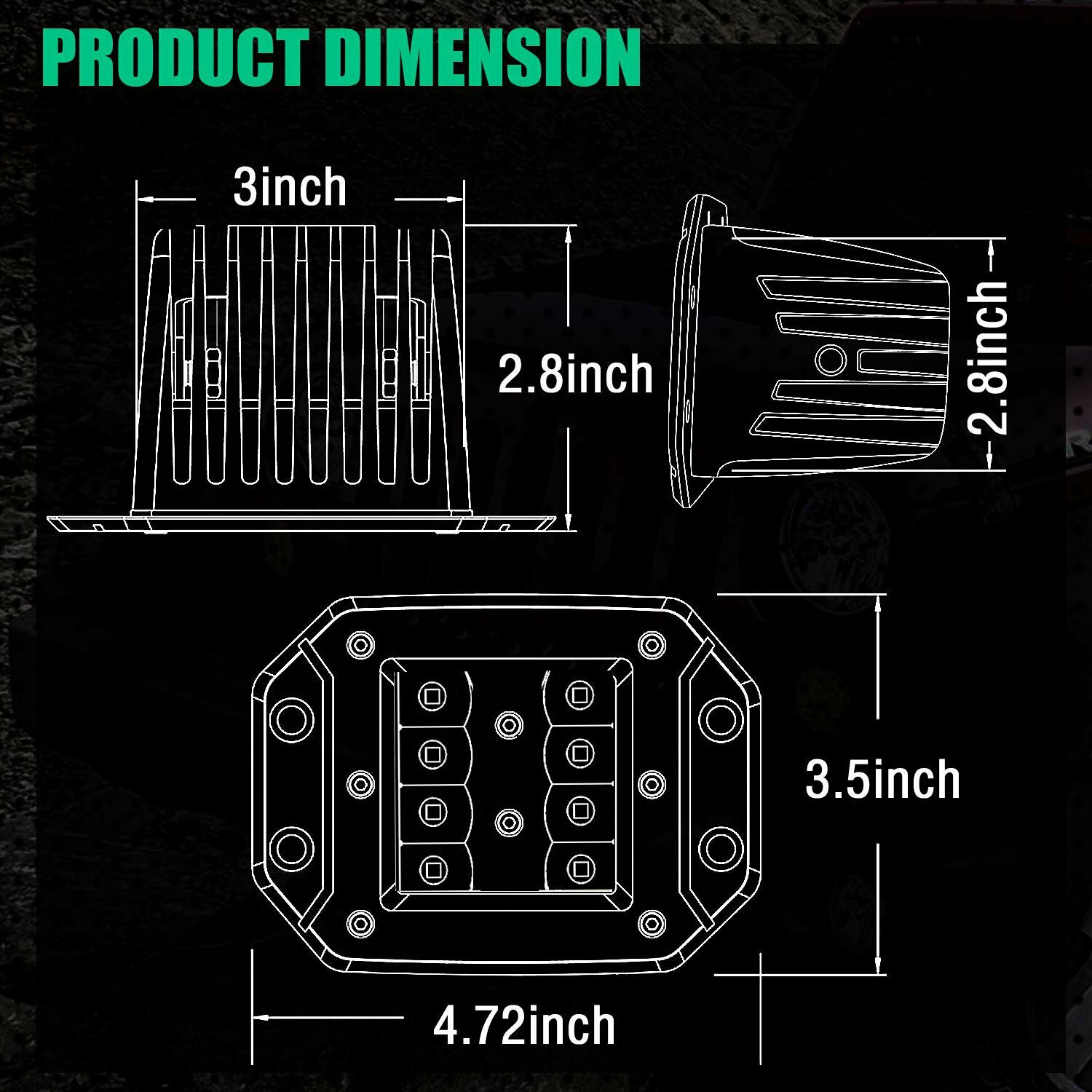 For 14-17 YAMAHA Viking 700 VI Headlight 24W Spot Beam LED Light Pod Kit 2pcs