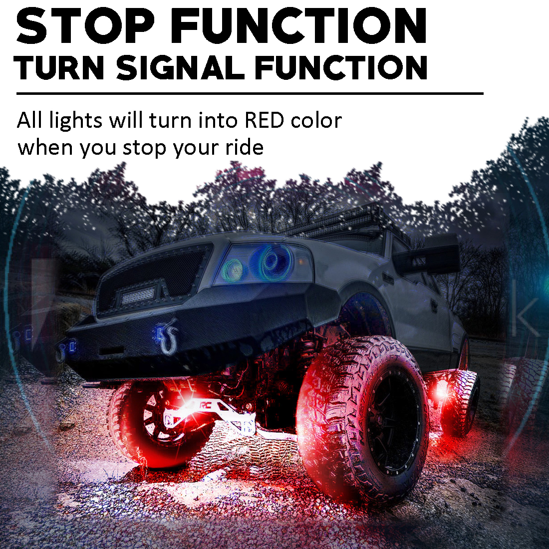 8PCS COLOR CHANGING LED YAMAHA YFZ450 ATV QUAD 4WHEELER NEON UNDERGLOW LIGHT KIT