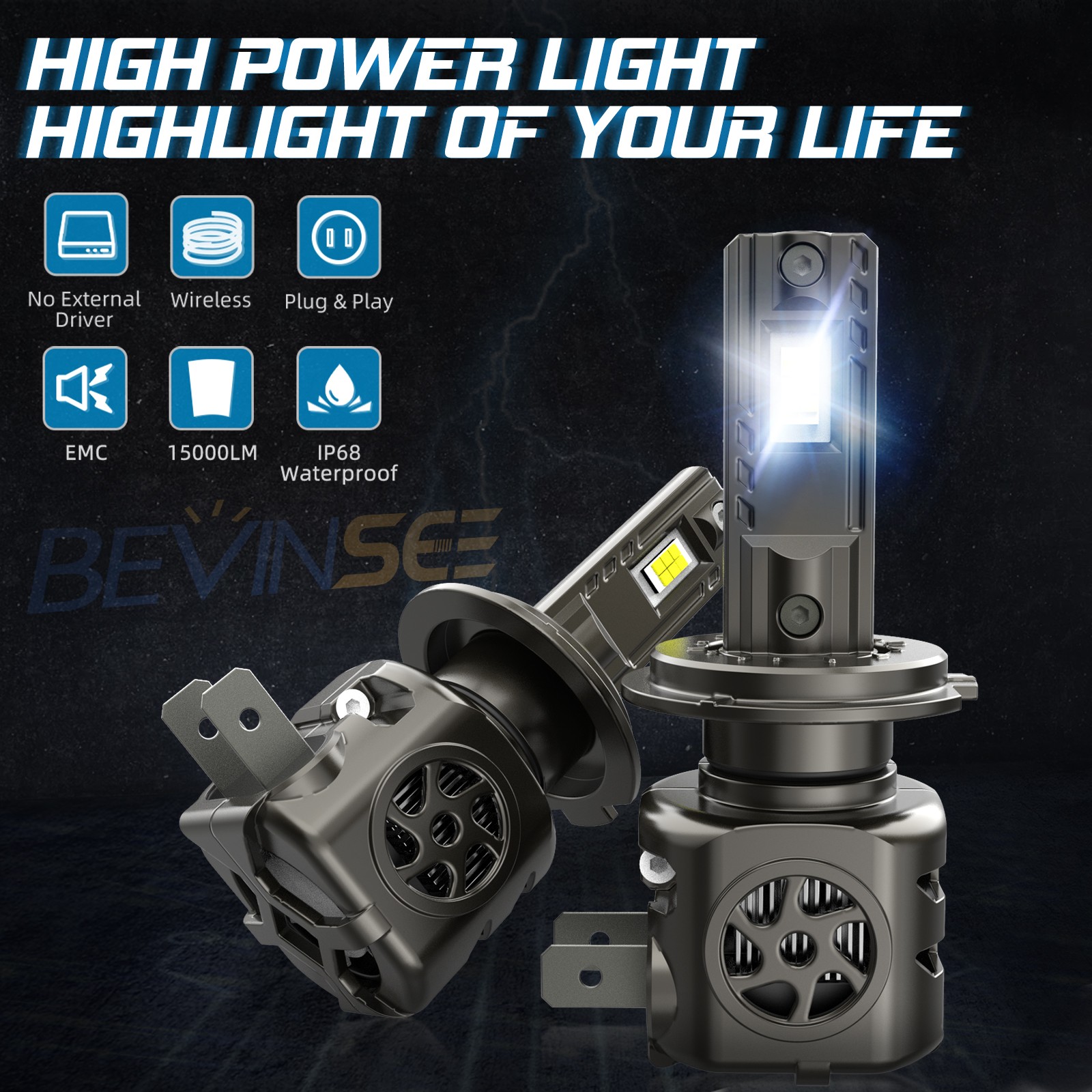 For BMW X3 2004-2018 2X H7 LED Headlight Bulbs Canbus Kit 100W 6000K 15000LM
