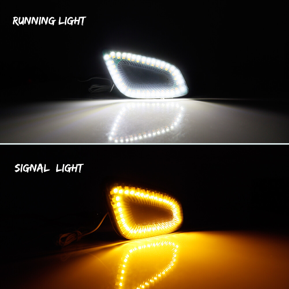 For 1997-2006 Jeep Wrangler Smoke SWITCHBACK LED Amber&White Side Marker Lights