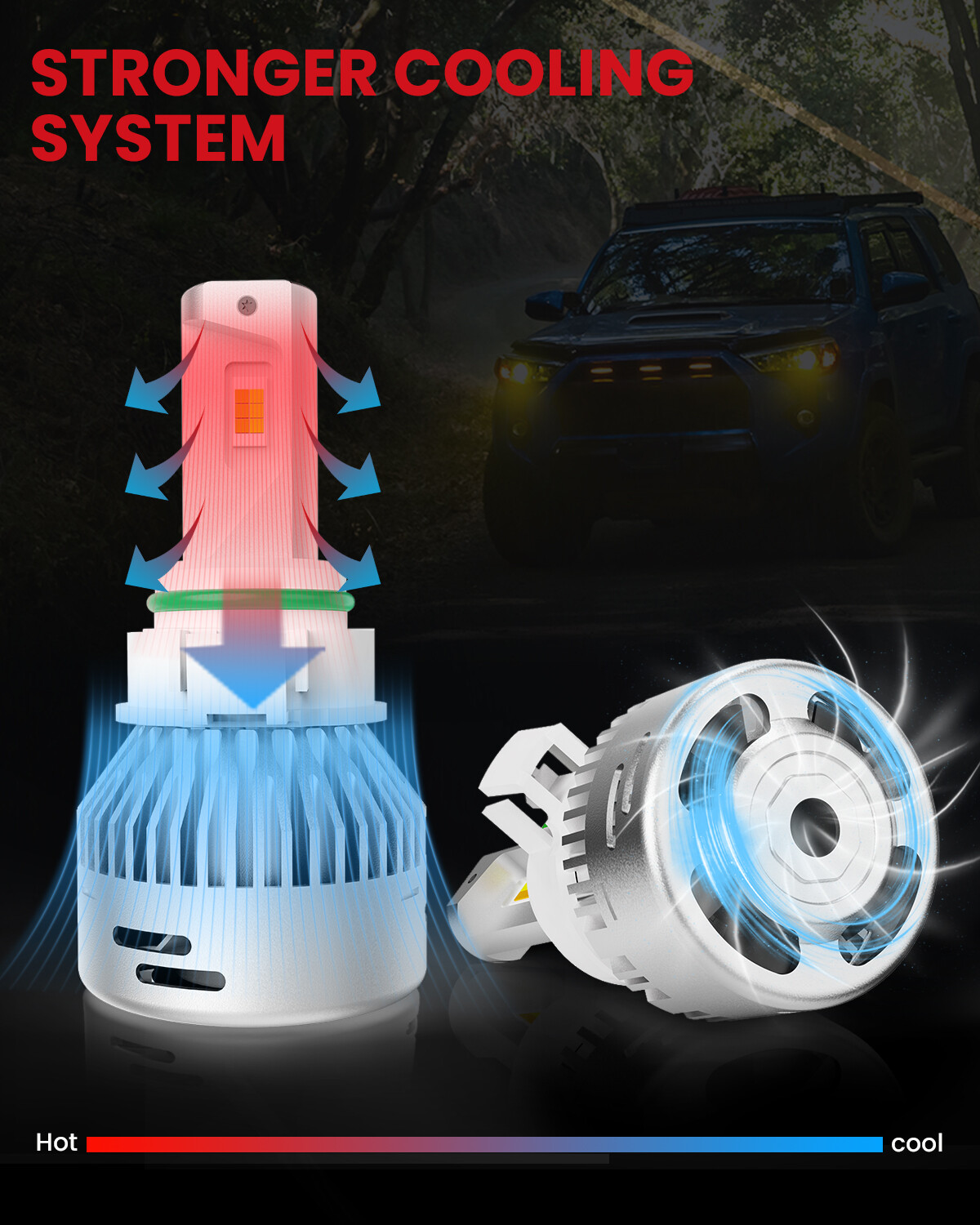 Lasfit Pair 5202 2504 LED Fog Light Bulb Switchback Dual Color LDplus 60W 6000LM
