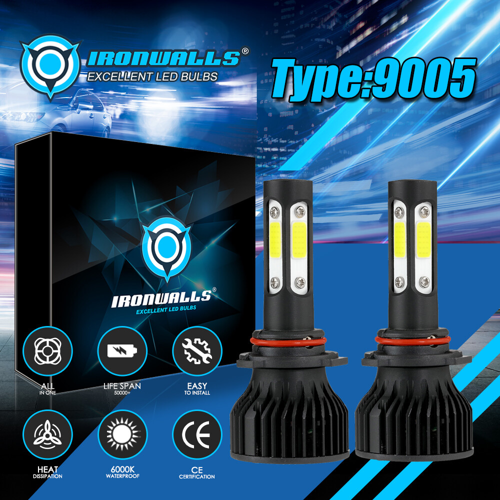 4 Sides 9005 HB3 LED Headlight Bulbs Conversion Kit High Beam White Super Bright