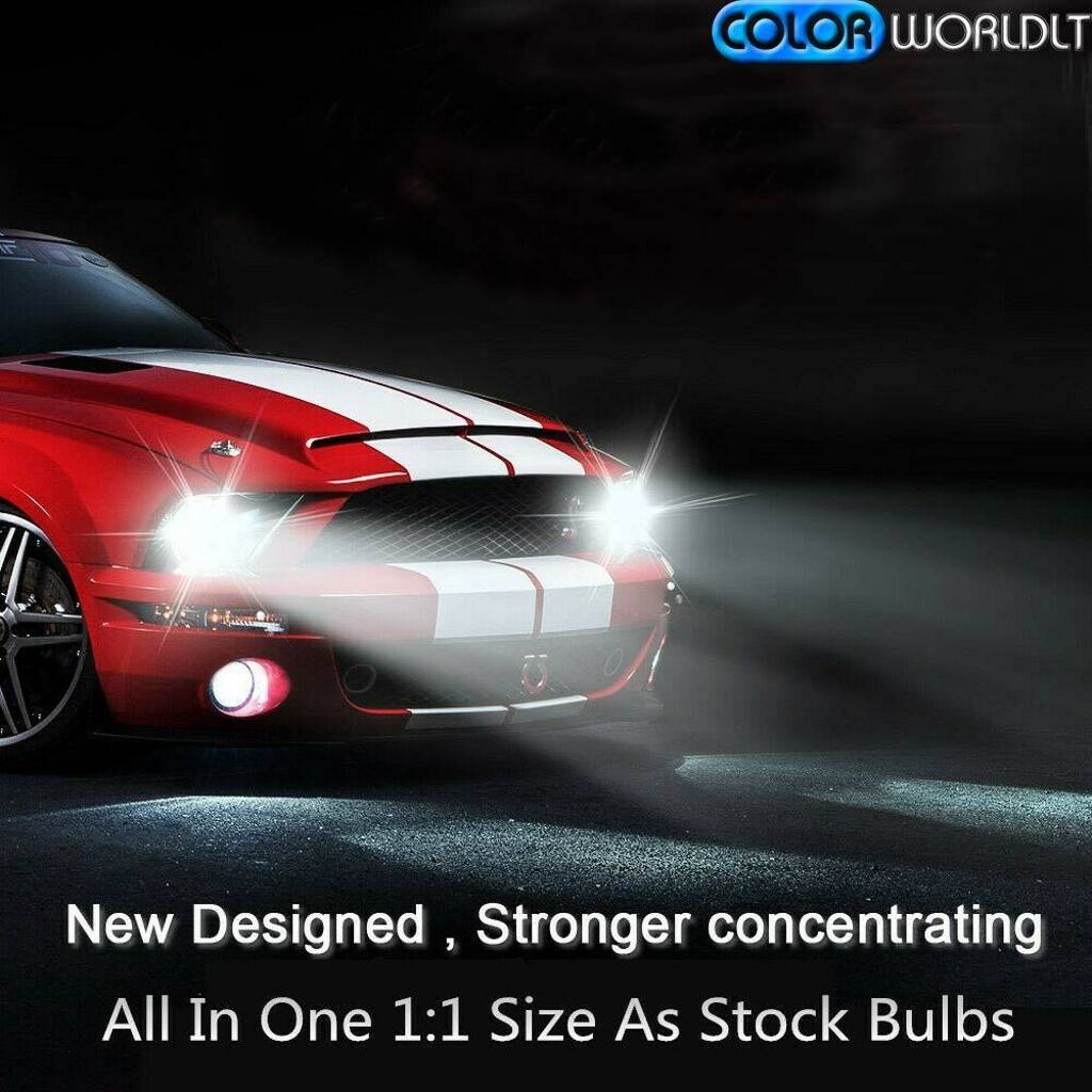 2PCS 4-Sides 9006 HB4 LED Headlight Bulb Kits Low Beam 6000K 120W 32000LM Light