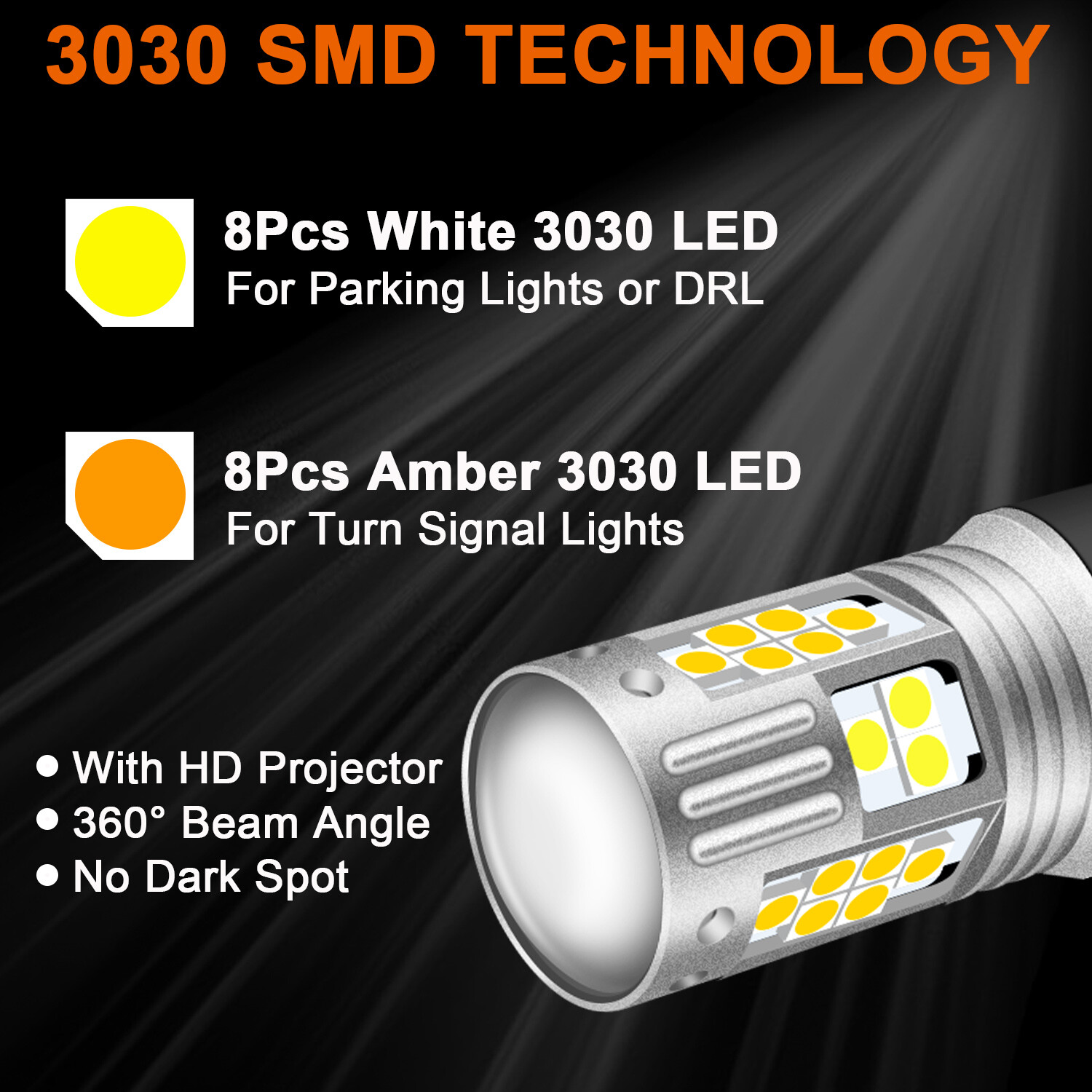 2X Switchback 16-SMD LED Turn Signal Lights Bulbs for Subaru Impreza 2009-2011