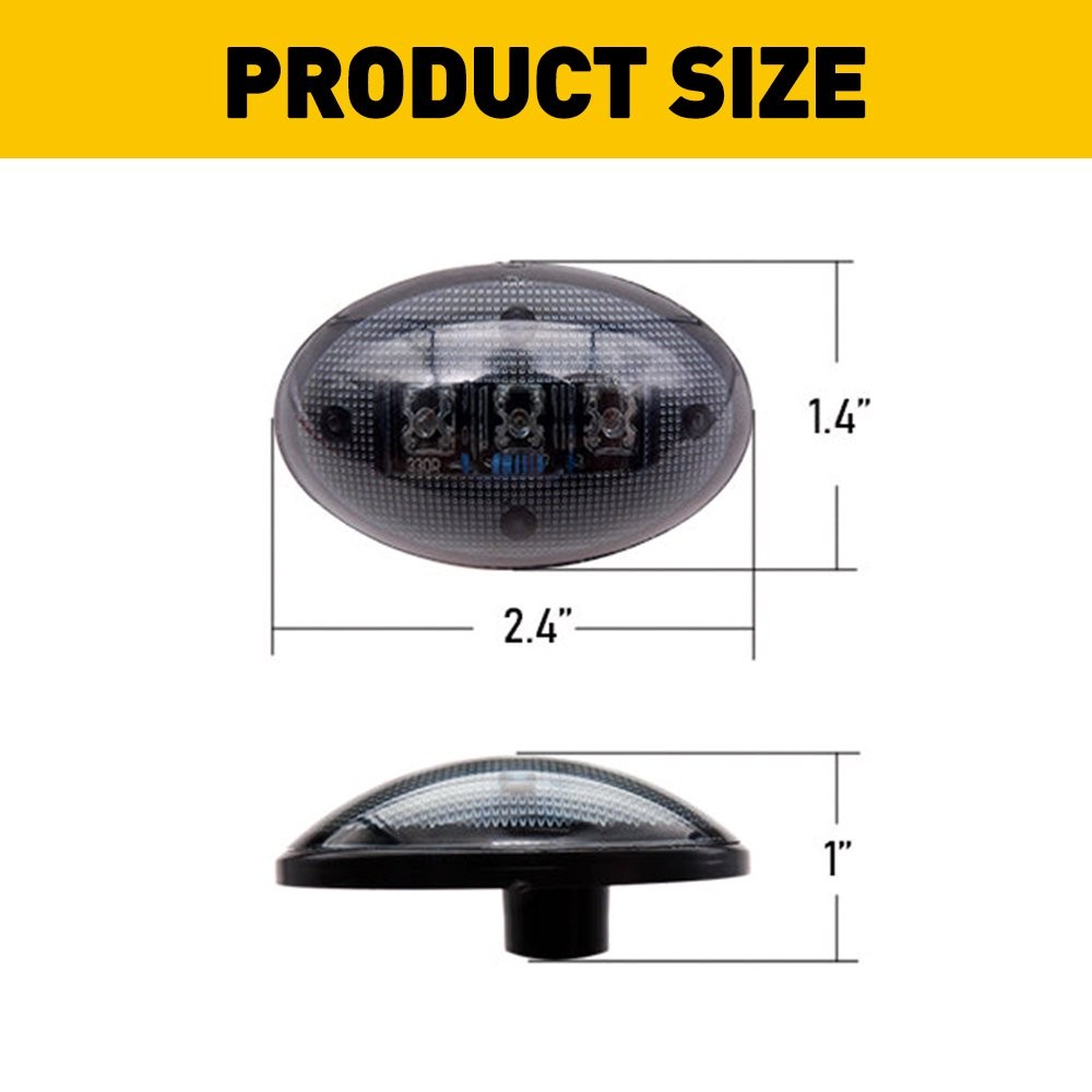4Pc Smoked Dually Fender LED Side Marker Lights For Ford F350 F450 F50 Red Amber
