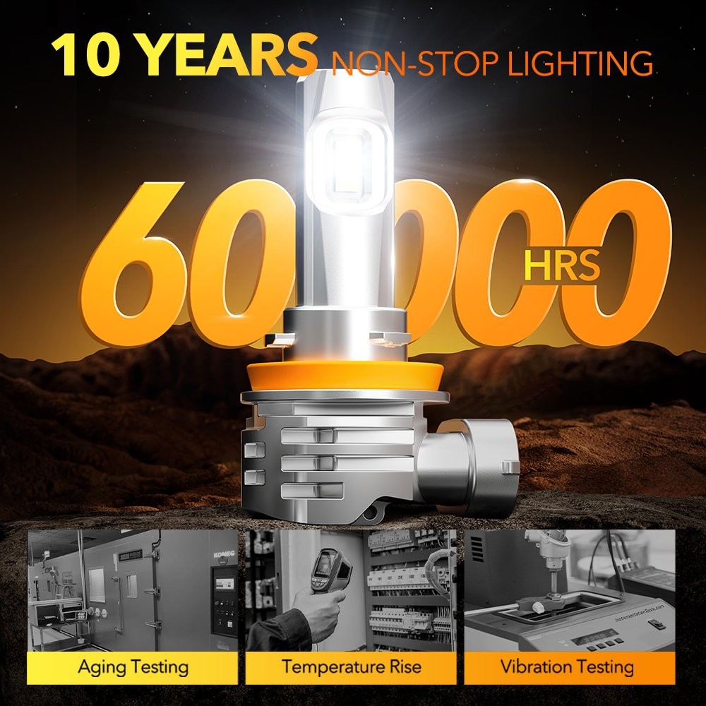 4/8/12X 9005 H11 H8 LED Headlight Kit High Low Beam Bulb Super Bright 40000LM