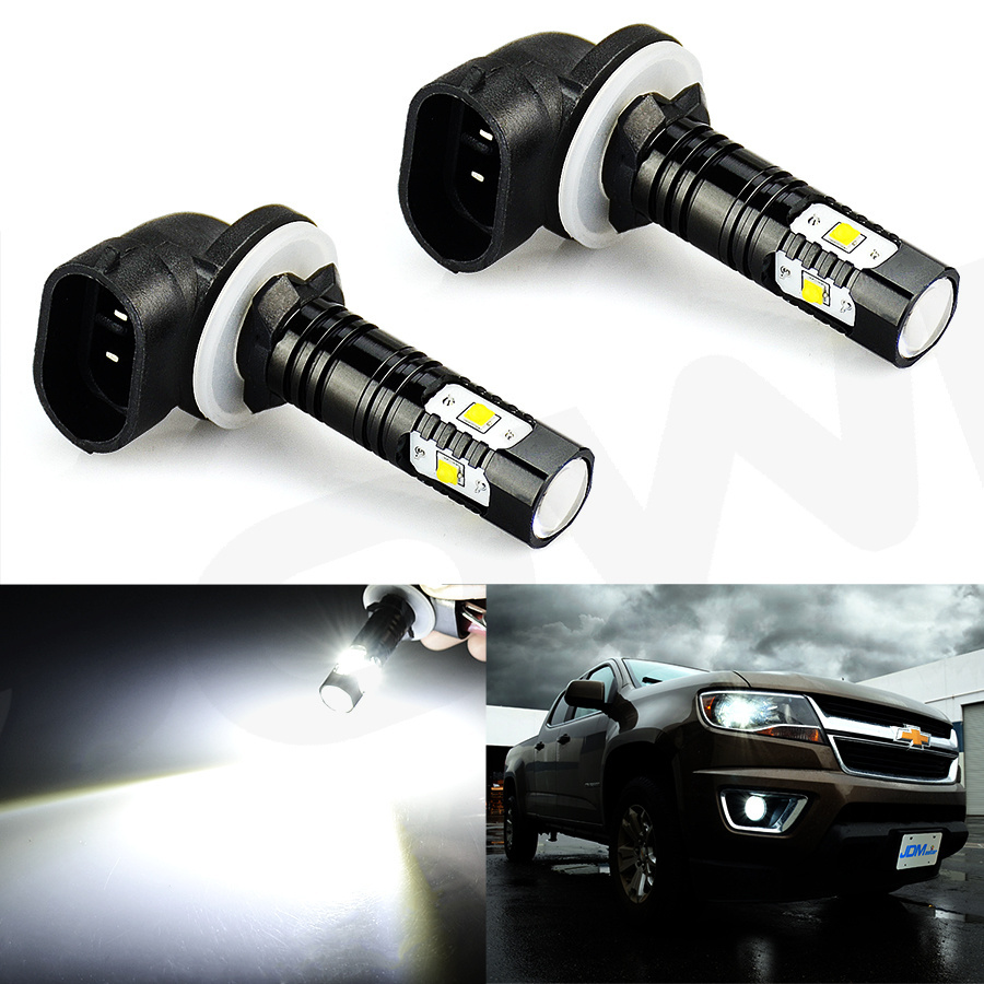 JDM ASTAR 2X 881 6000K White LED Fog Lights Driving Bulbs 886 889 894 896 H27W/2
