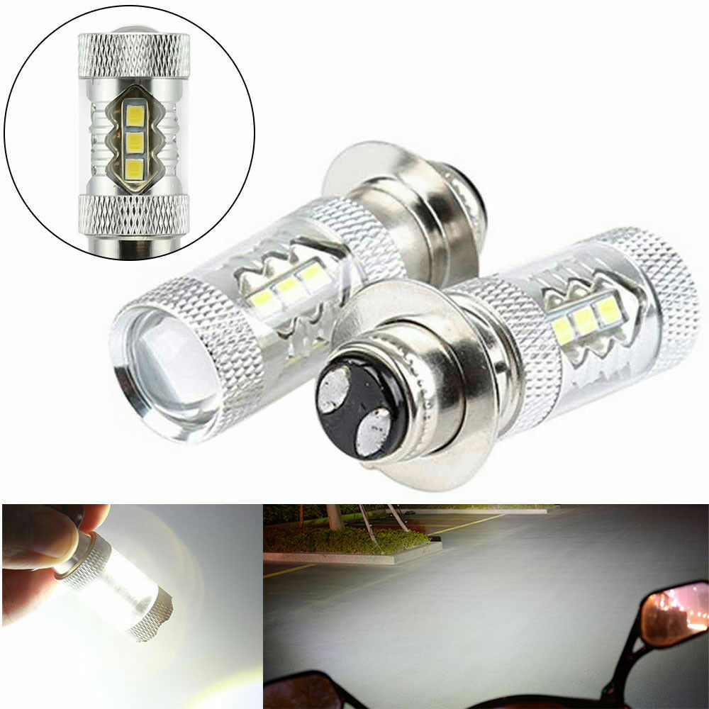 2x H6 LED Headlight Bulbs 6000K White For Yamaha YFZ450R Rhino 700 Raptor YFM660