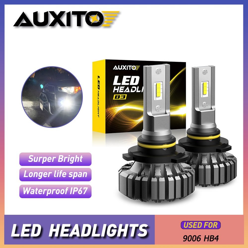 AUXITO B3 9006 LED Headlight Bulbs HI/LO 40000LM Beam 18W Ultra Bright 2PCS EOOR