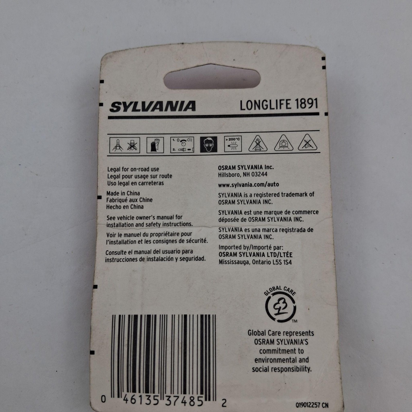 Sylvania Long Life 1891 LL Incandescent Bulbs 2 Pack Warm White Auto New Other
