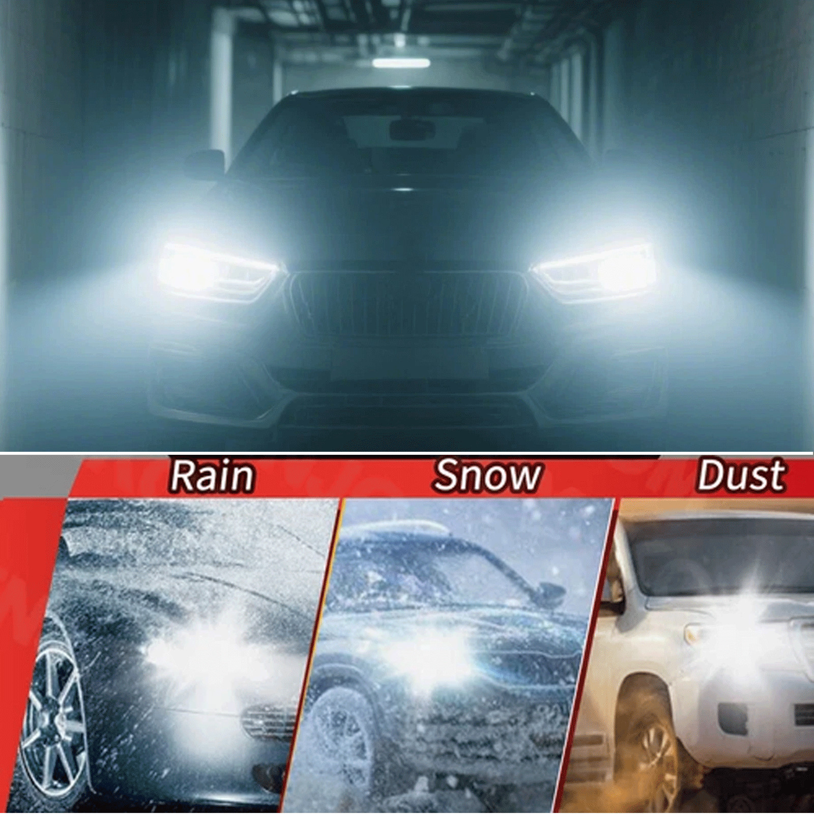 H11 LED Headlight Super Bright Bulbs Kit 12000K White 330000LM High/Low Beam