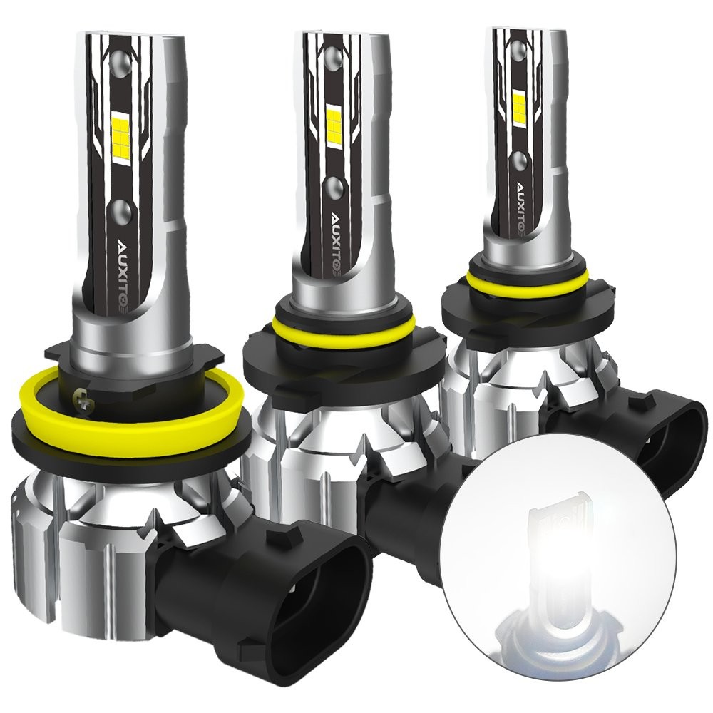 6-60x AUXITO 9005+9006+H11 LED Headlight Light High Low Beam Bulbs Canbus White