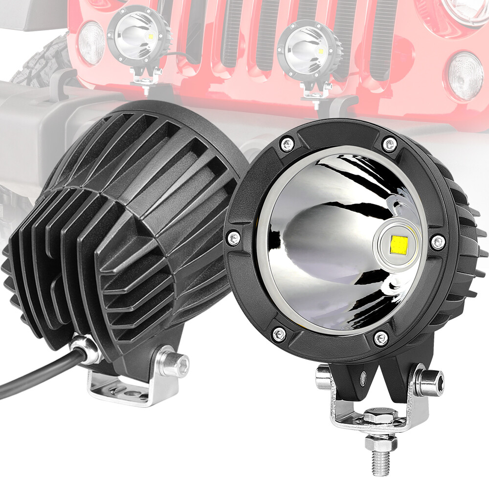 4X For Ram 15000 2500 3500 4Inch 80W Round LED Off Road Driving Spot Lights Pods
