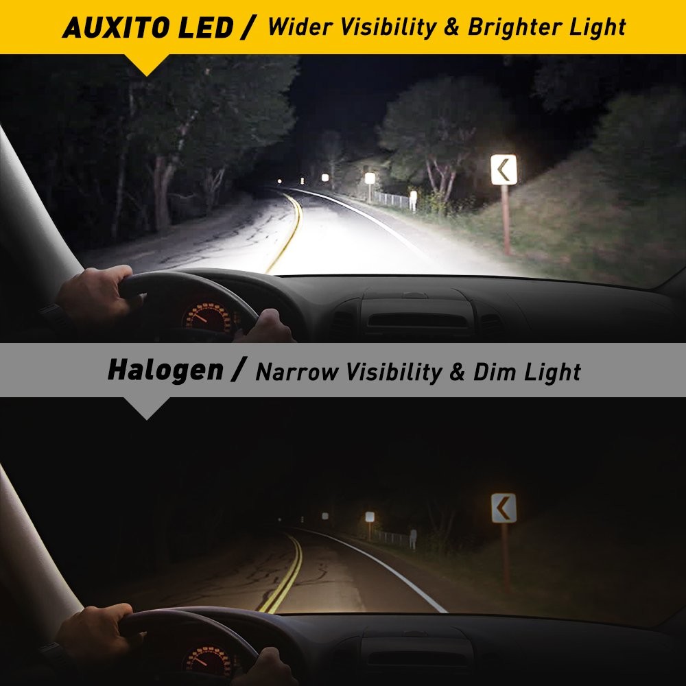 Auxito Clear White 9006 HB4 LED Bulbs Sets Low Beam Headlight 6500K Super Bright
