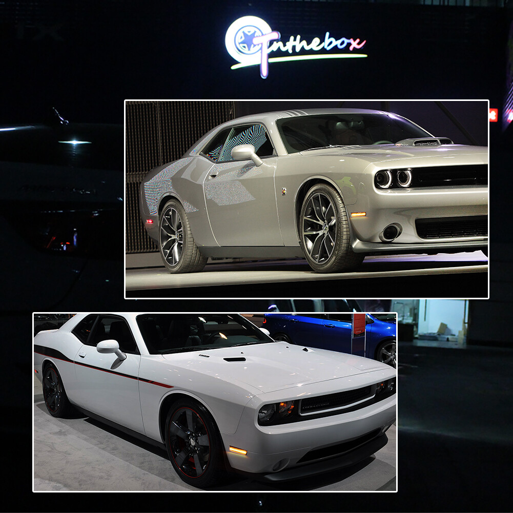 Smoked Lens LED Front & Rear Side Marker Lights For 2008-2014 Dodge Challenger