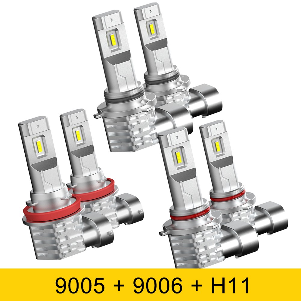 Super Bright 9005 H11 9006 Combo LED Headlight Fog High Light Kit Low Beam Bulbs