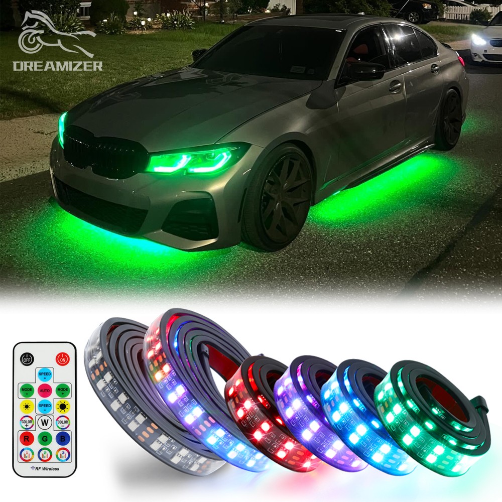 Double Row RGB Underglow LED Neon Strip Lights Kit For 3 Series M3 E46 E90 F30
