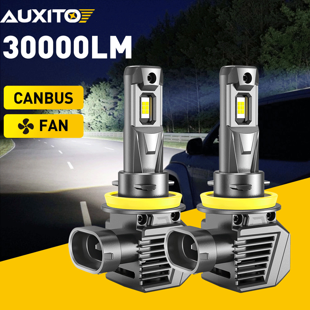 45W 30000LM 2 Sides H11 12LED Headlight H8 High or Low Beam Bulbs 6000K White 2X