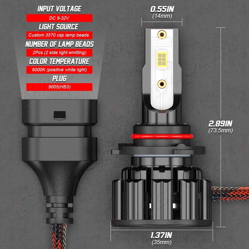 For 2010-2013 MAZDA 3 Bombillas LED para faros Kit de luces bajas/altas 4X
