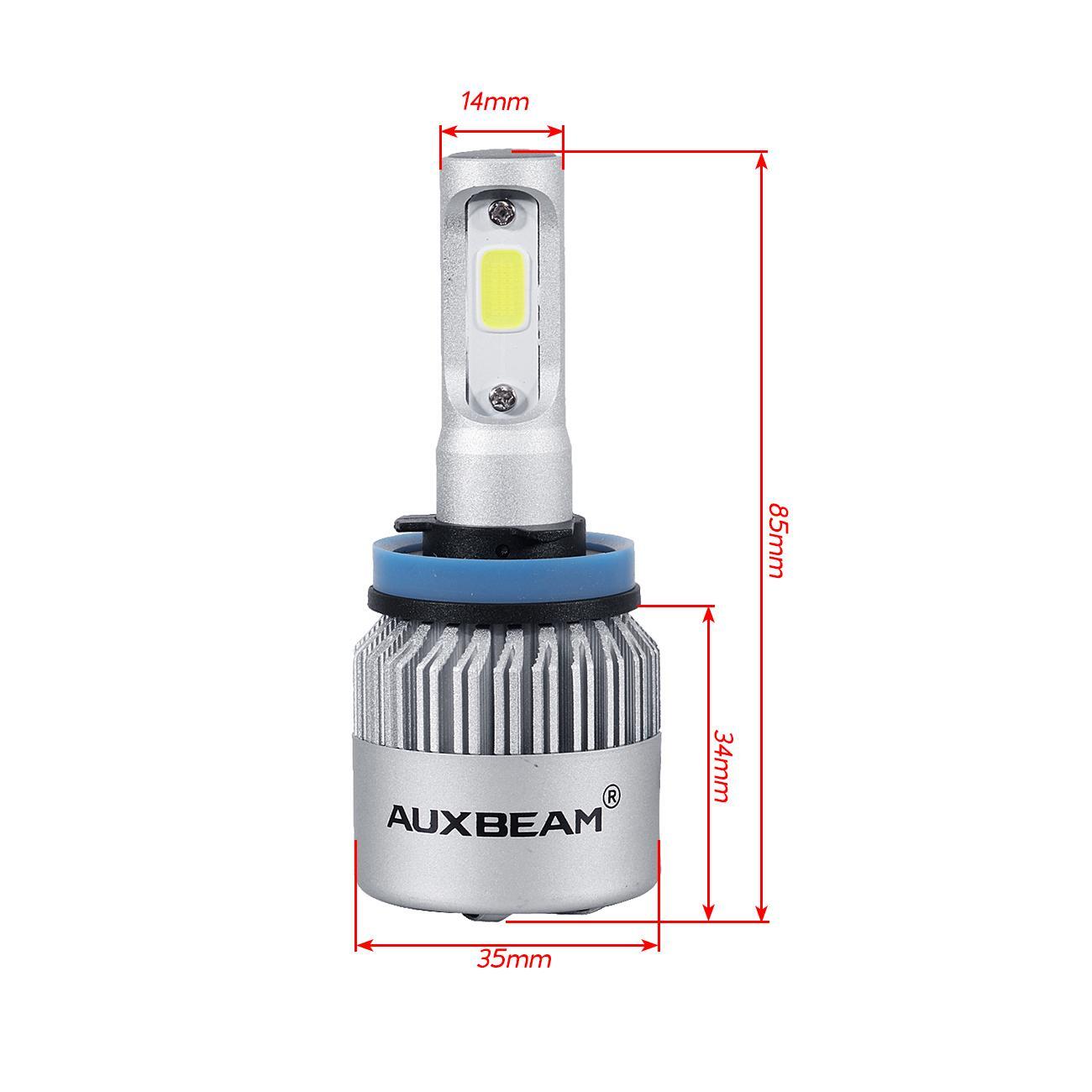 AUXBEAM 9005+H11 LED Headlight Super Bright Bulbs Kit 6500K White High/Low Beam