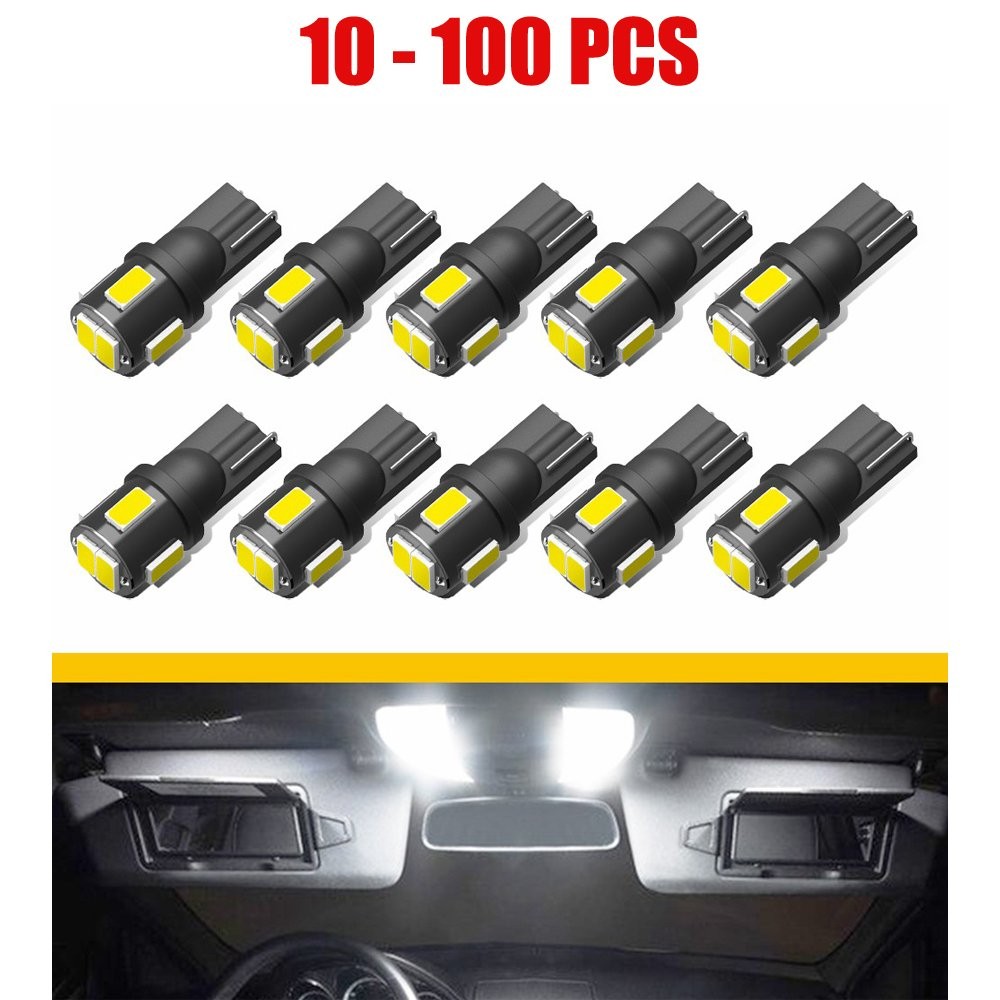 10-100X AUXITO T10 168 194 LED License Plate Light Bulb Kit 5630SMD 6000K White