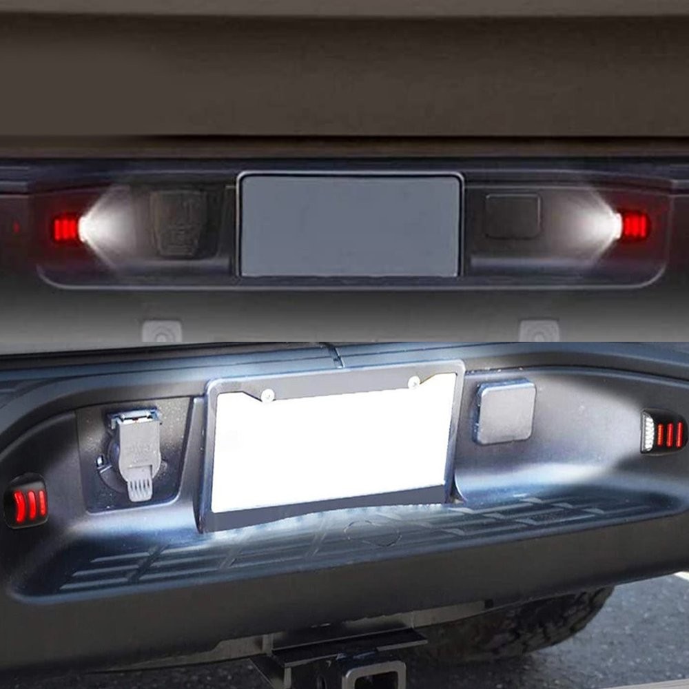 For Chevy GMC Silverado Sierra 1500 2500 LED Plate License Light Red DRL Tube 2x