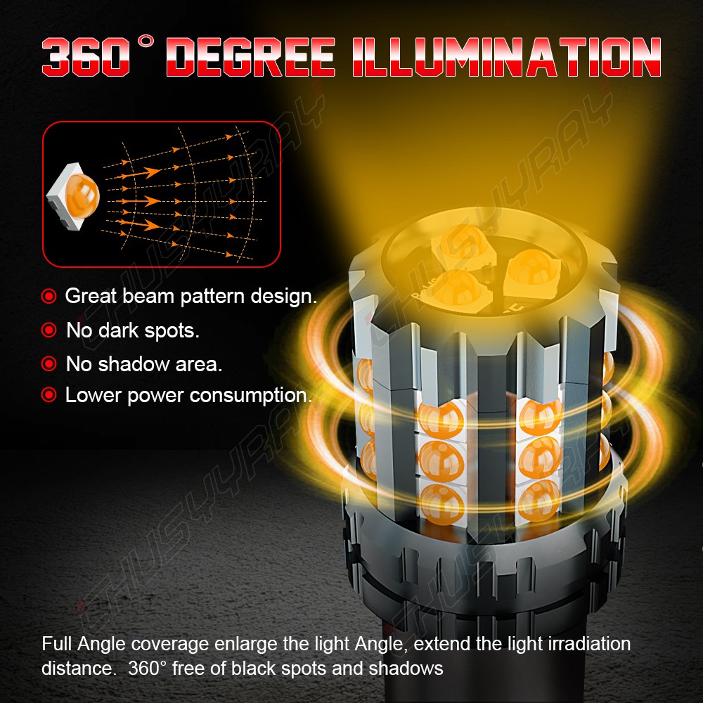 1157 2357 Amber Yellow LED Turn Signal Light Bulb For 1990-1997 Mazda MX-5 Miata