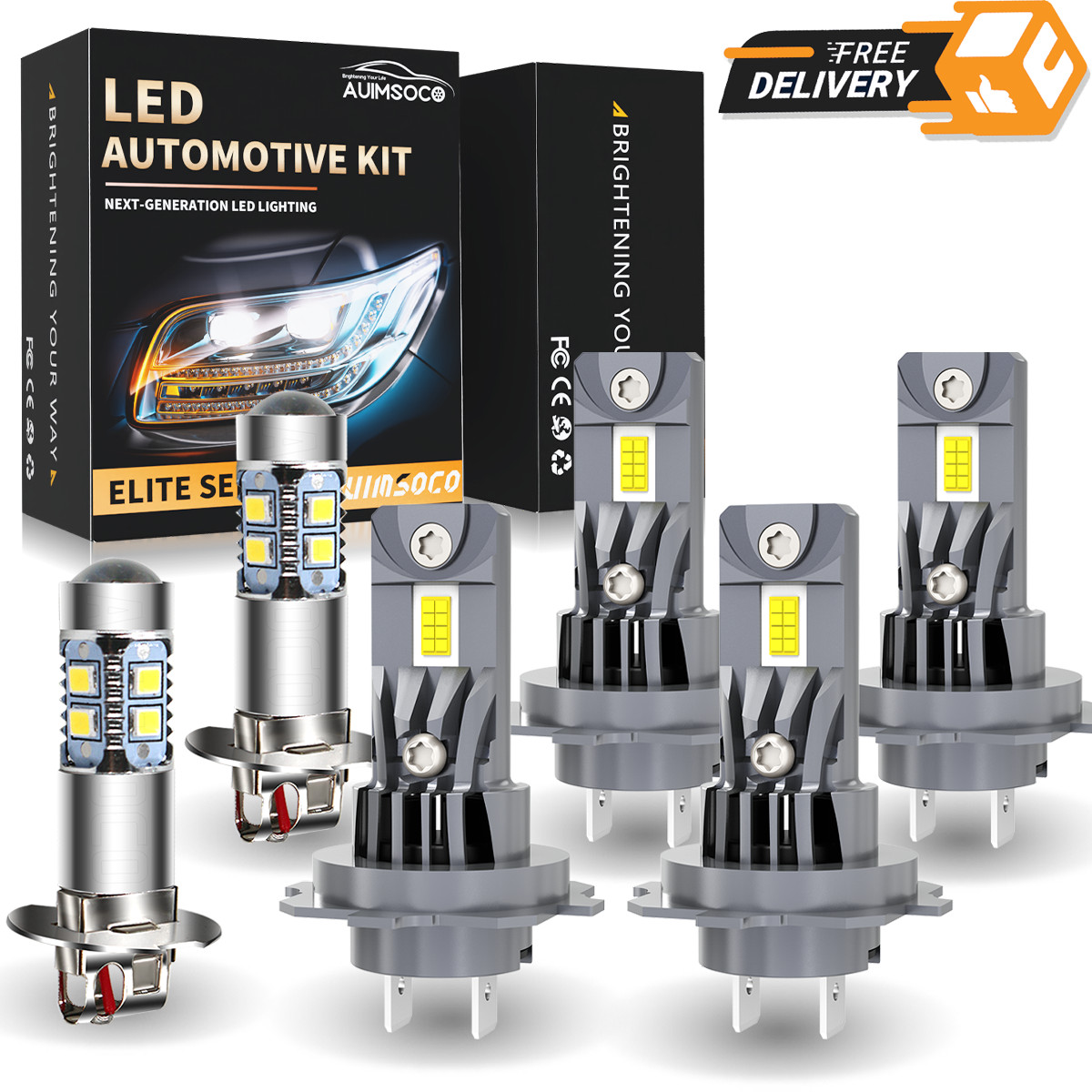 For Volkswagen Golf 2000-2006 LED Headlight Kit Hi/Lo Beam Bulbs Fog Light Combo