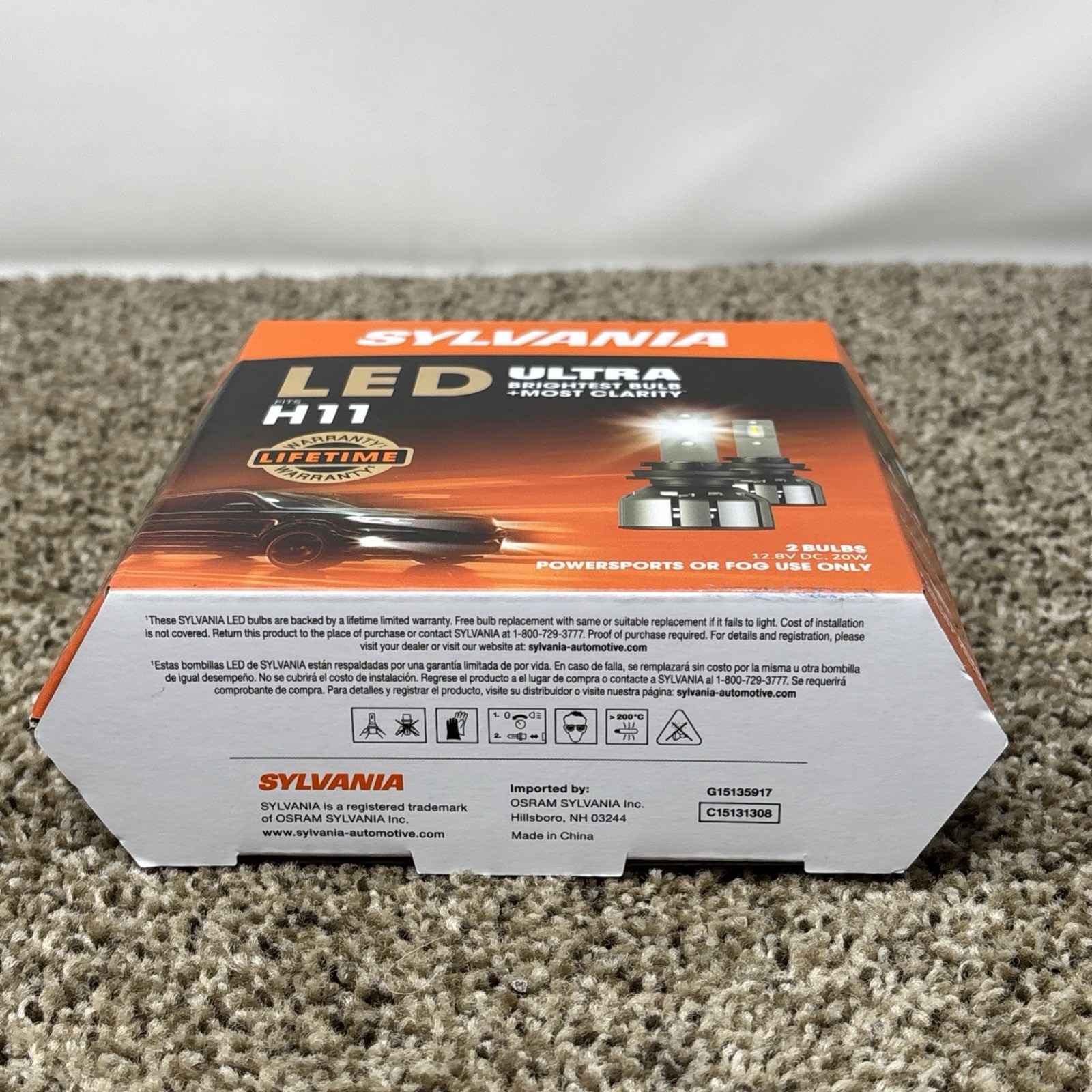SYLVANIA H11 Ultra LED 2 Bulbs H11LEDHP.BX2 6000K BRAND NEW