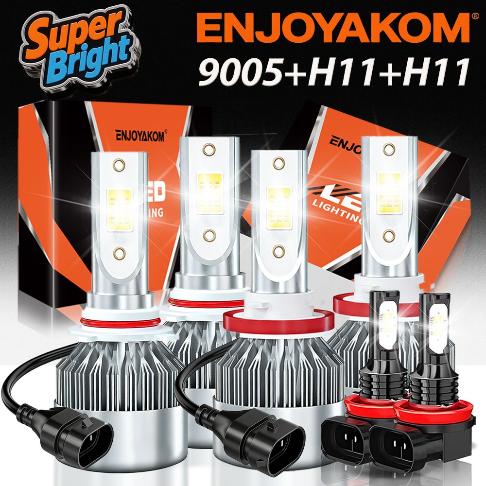 For Buick Encore 2013-2020 9005 H11 H11 LED Headlight Hi/Low Beam+Fog Light Bulb