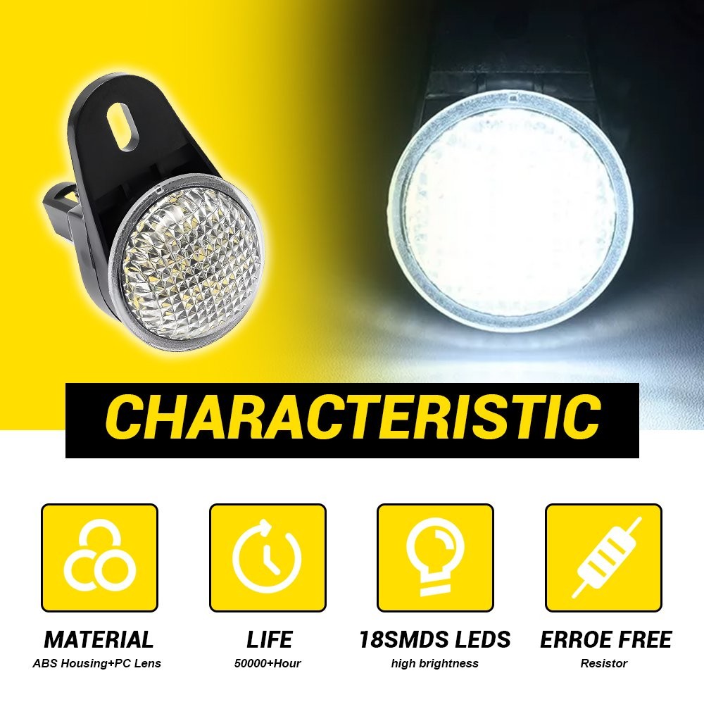 2PCS Clear LED White Under Dash Courtesy Light For 1999-2010 Jeep TJ Wrangler JK