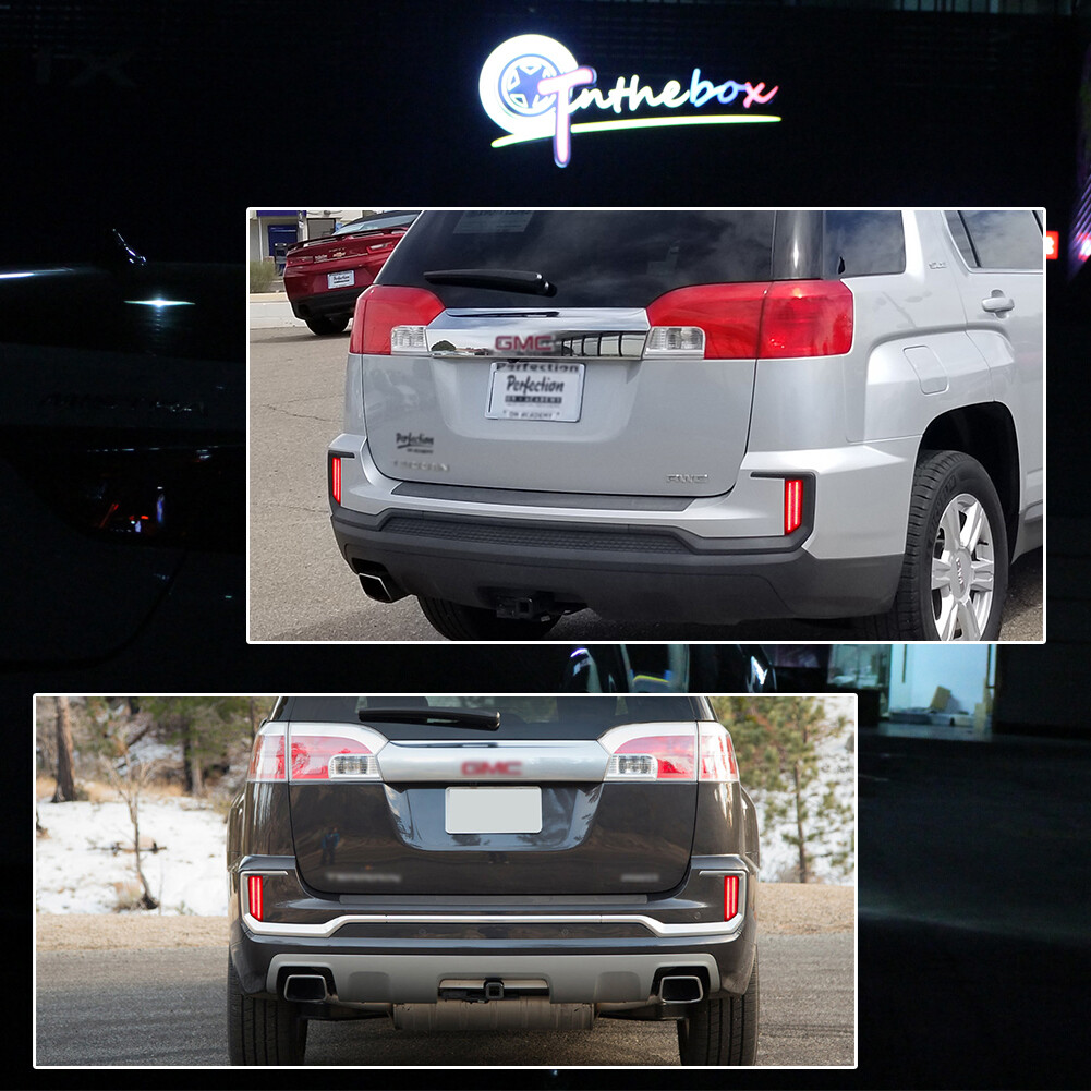 Smoke Lens Rear Bumper Reflector LED Tail Brake Lights For 2016 2017 GMC Terrain