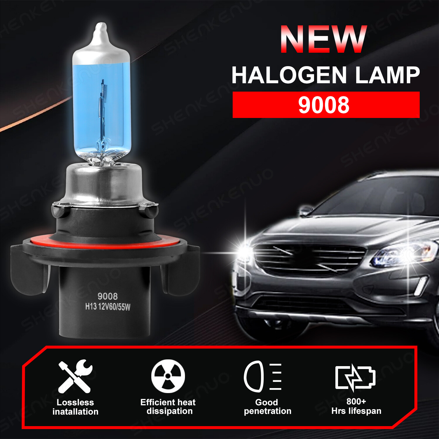 H13 9008 9145 Halogen Headlight Fog Light Bulbs For RAM 1500 2500 3500 2011-2012