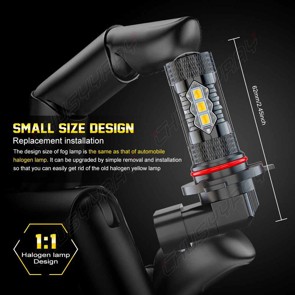 9005 H10 9145 3000K Yellow 160W LED Fog Light Headlight Driving Bulbs Kit