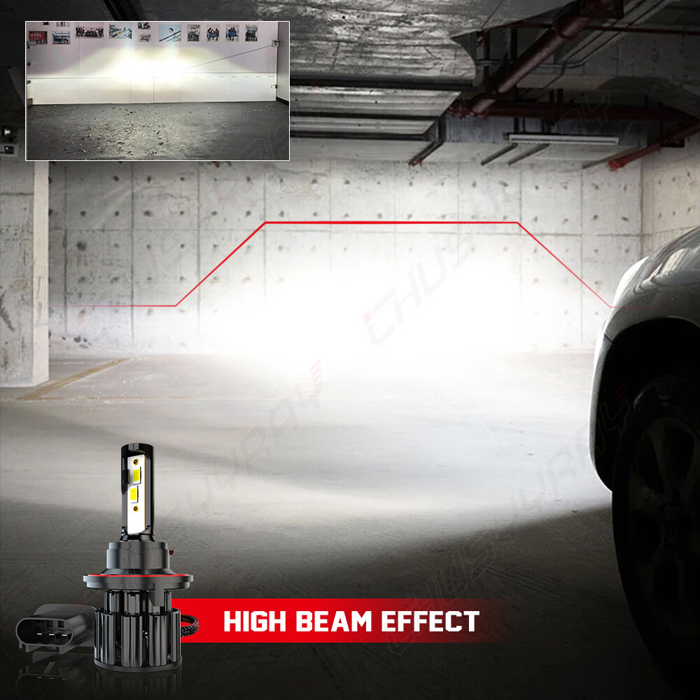 H13 9008 LED Headlight Bulbs Kit 100W 20000LM High & Low Beam Super Bright White