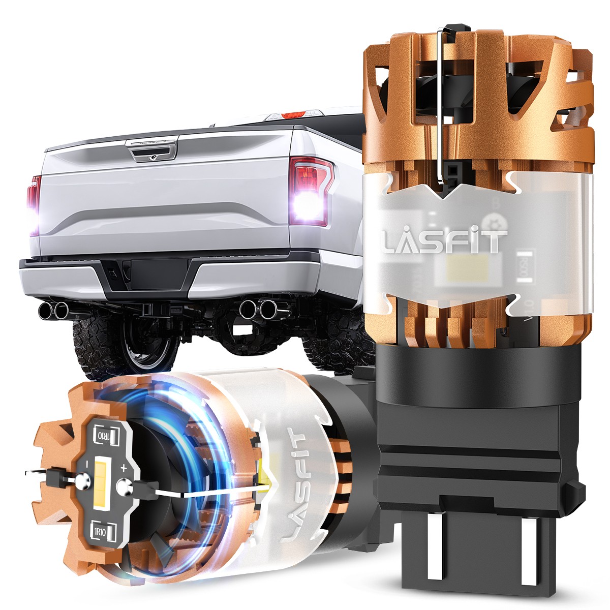 LASFIT 3157 3757 LED Reverse Backup Light Bulb Canbus Error Free 48W 6000K White