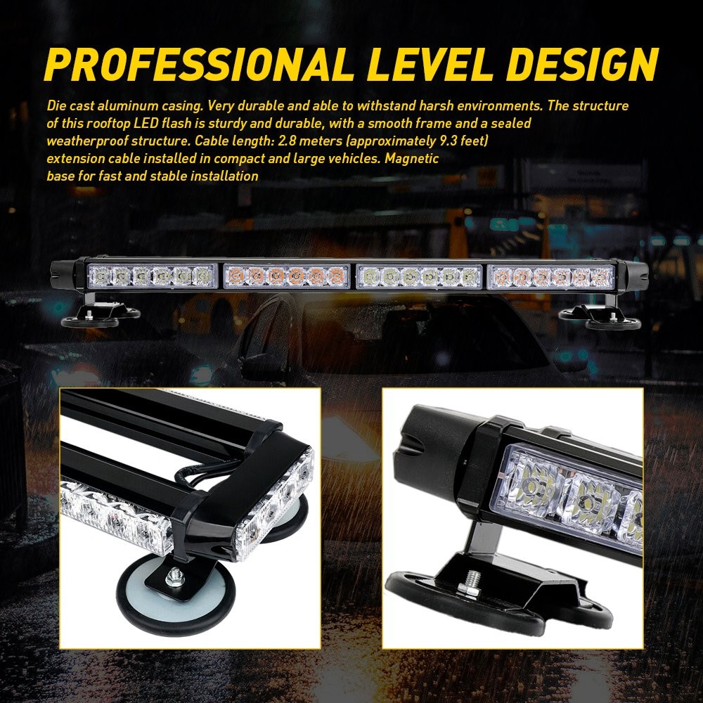 For Vehicles 12V DC AUXITO 26.5″ New Warning Strobe 54-LEDLight Bar EPO*