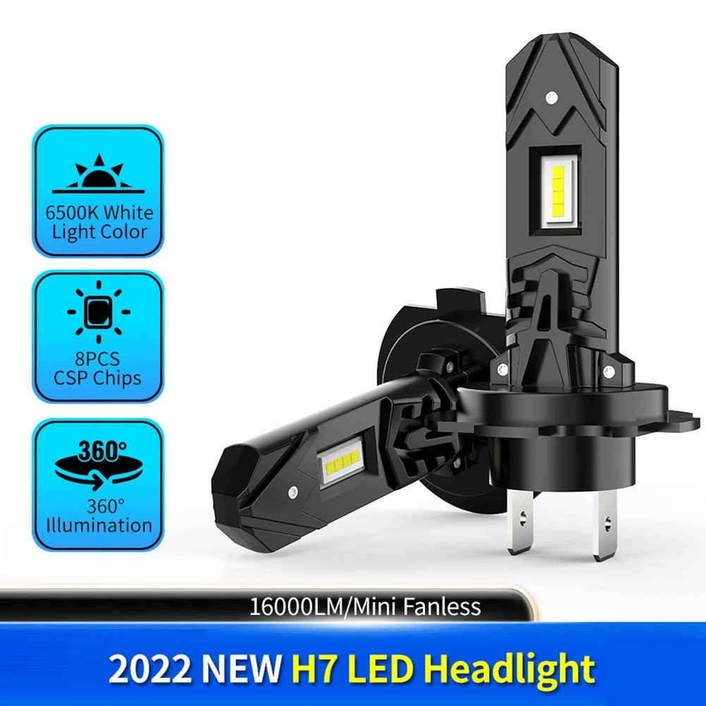 None LED Bulbs Headlight Car 10-16V 2 Pcs/Set 50W H7 LED Headlight Bulbs