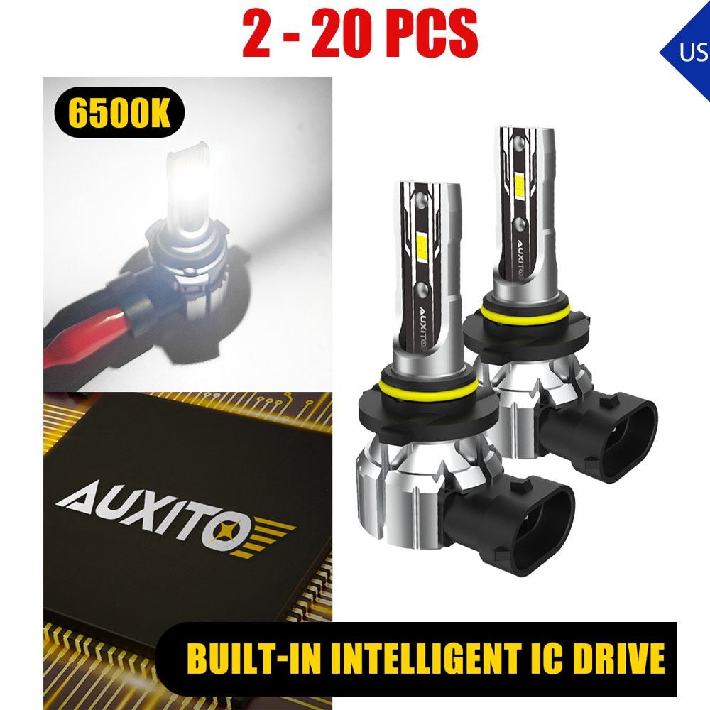 2-20X AUXITO 9006 HB4 LED Headlight Bulb Hi Low Beam Combo 6500K White Canbus E2
