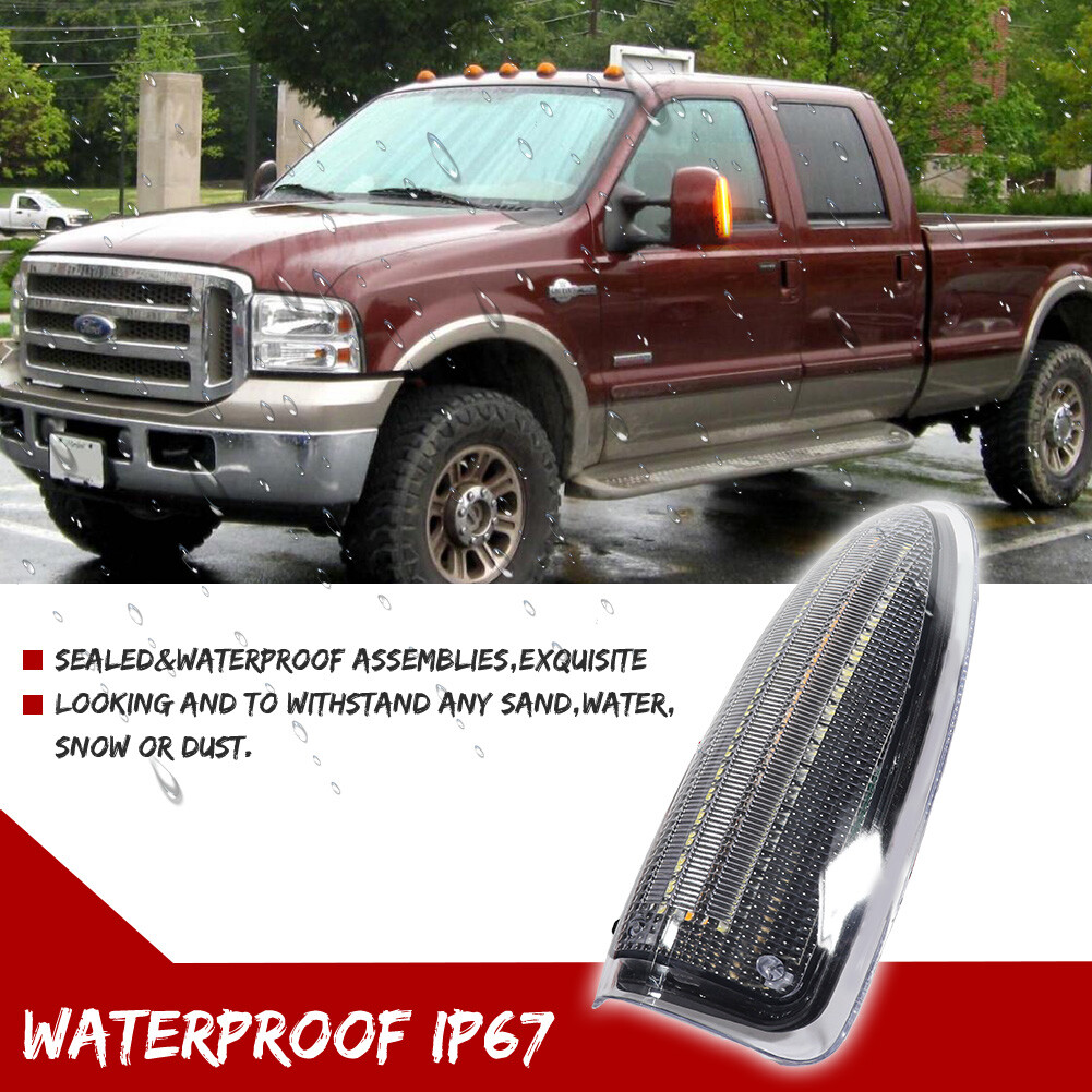 Clear Lens White/Amber Switchback LED Side Mirror Lamps For 03-07 Ford F250 F350