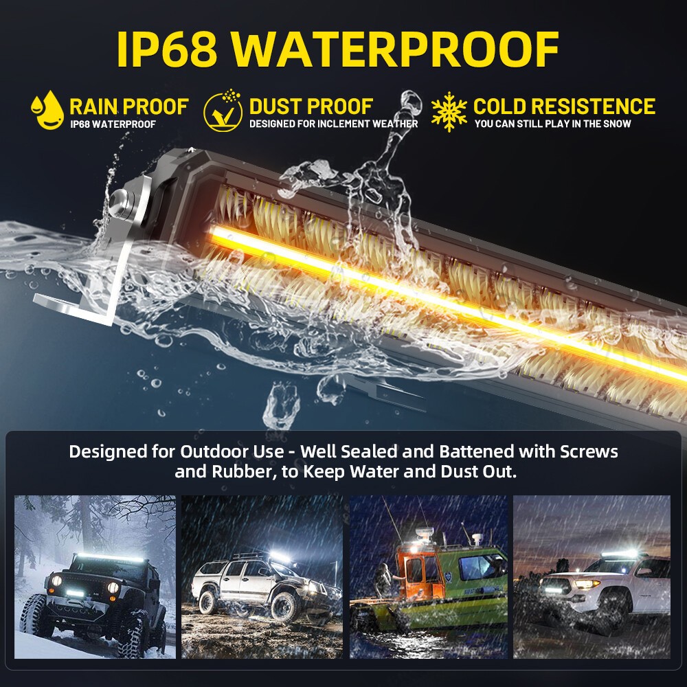 12V-24V Night Blazer 22″ Dual Row LED Light Bar With DRL Park Light Function 20″