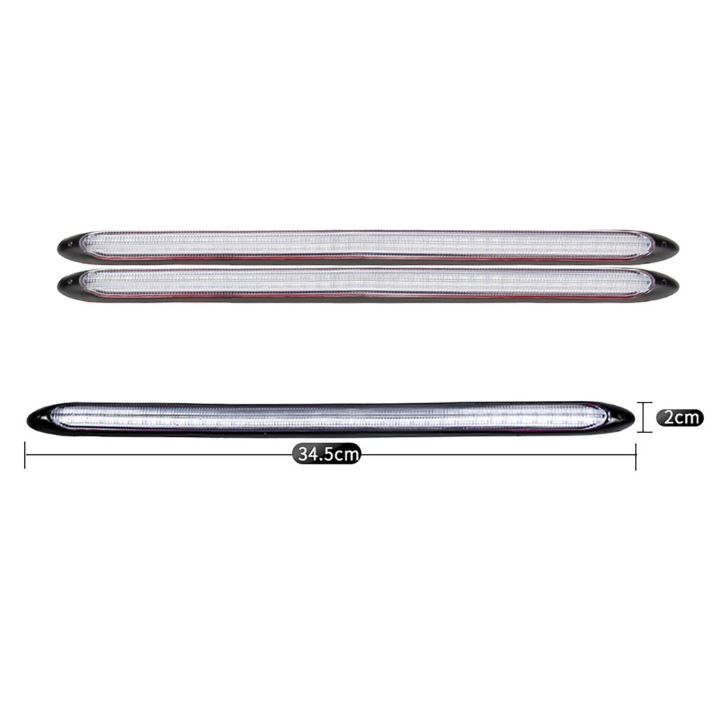 2x 13.6 in Led Light Strip Turn Signal Flowing Amber Light RGB Day Running Light
