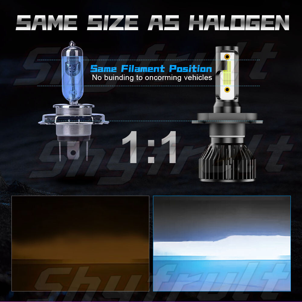 For Yamaha YZF R1 2001 2002 2003 R6 1999-2002 H4 9003 HB2 LED Bulb Hi/Lo Beam