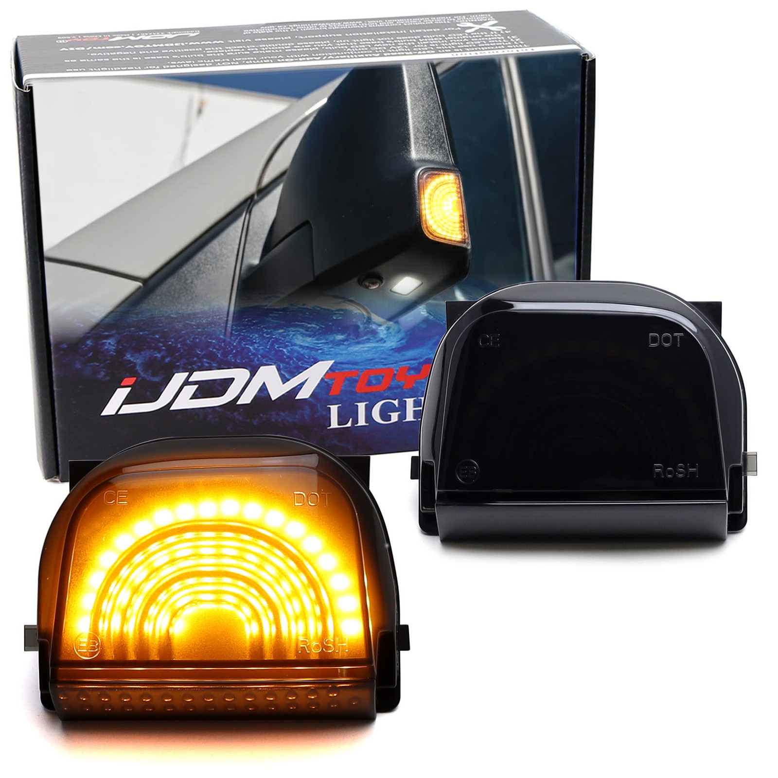 Smoke Lens Amber Full LED Side Mirror Turn Signal Lamp For 2018-up Sprinter Van