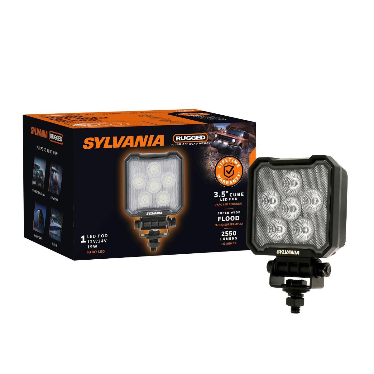 SYLVANIA – Rugged 3.5 Inch Cube LED Light Pod – Lifetime Limited Warranty | LED