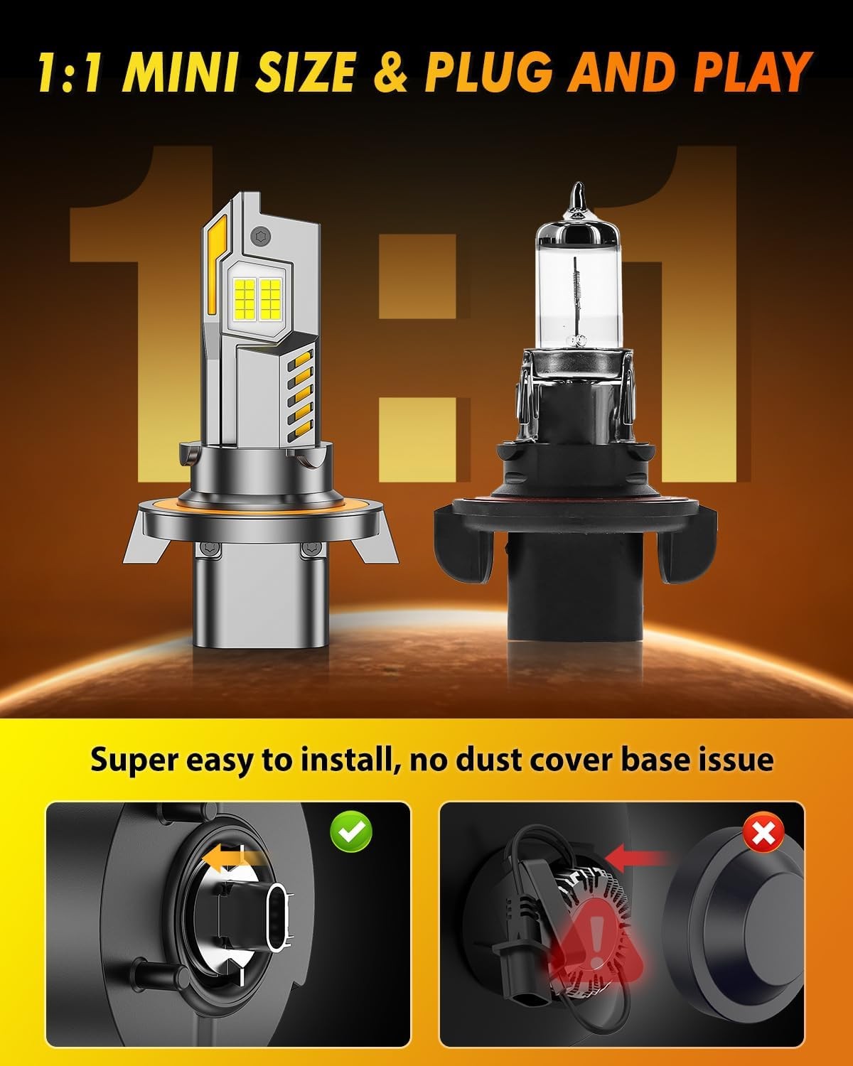 Termitor LED Headlight Hig/Low+Fog Light Bulb Combo Kit For 2004-2014 Ford F-150
