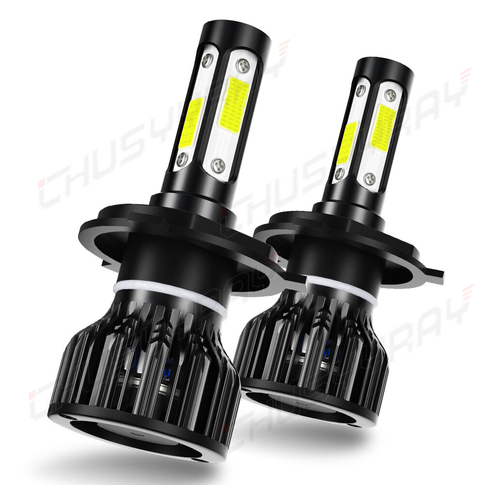 For Jeep Wrangler JK LJ TJ CJ DOT Pair 9003/H4 LED Headlight Hi/Lo Beam Bulb DRL