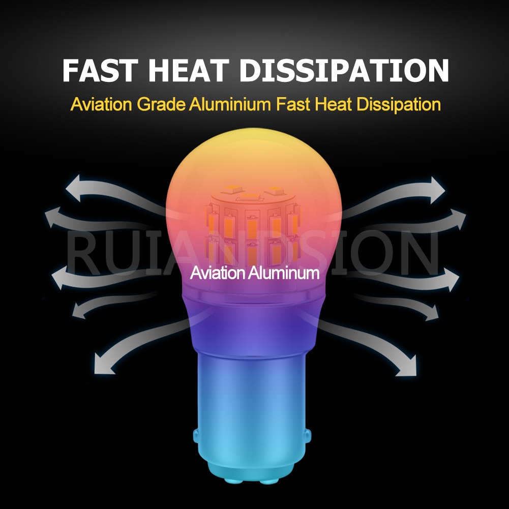 Ruiandsion BA15D LED Bulb 540LM 6000K White 27SMD For Car Boat RV Interior Light