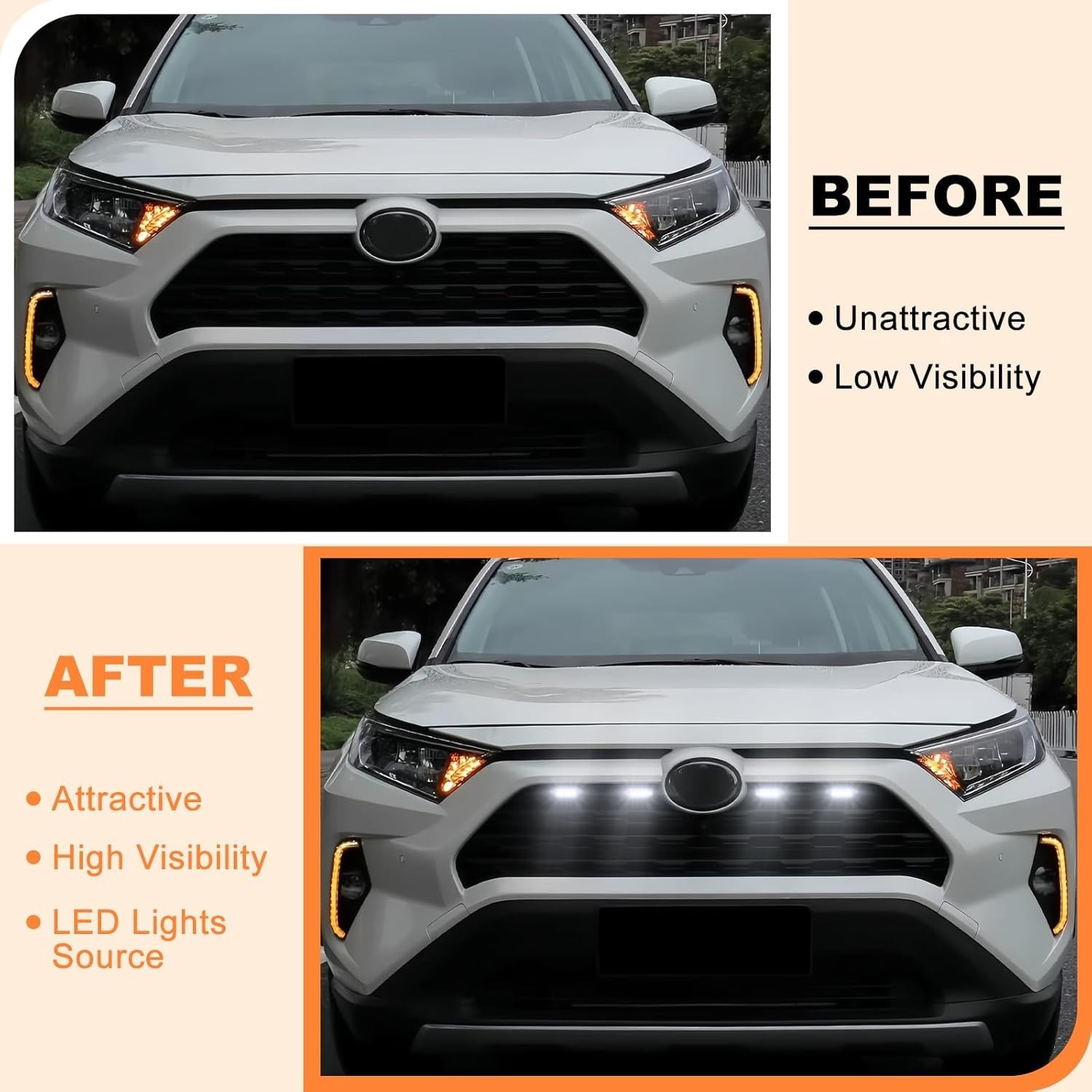 For Toyota RAV4 2024-2019 Hybrid LE SE XLE XSE Front Grill Lights LED Accent Kit